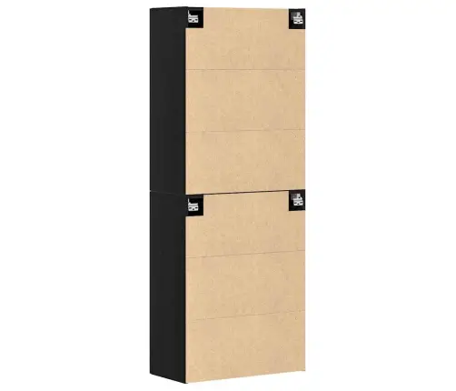 Skapji 2 Gabali Melnā Ozola Krāsā, Izmēri 69,5X34X180 Cm, Inženierijas Koks Vidaxl