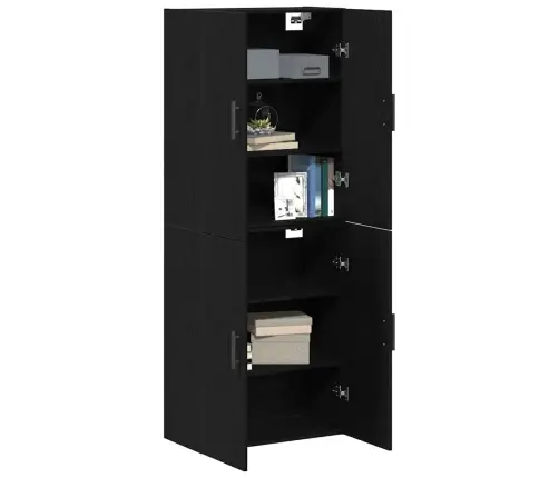 Pakabinama Spintelė 2 Pcs Juoda Ąžuolo 69.5 X 34 X 90 Cm