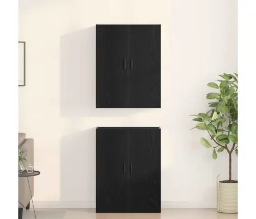 Skapji, 2 Gabali, Melnā Ozolkoka, 69,5X34X180 Cm, Inženierijas Koks Vidaxl