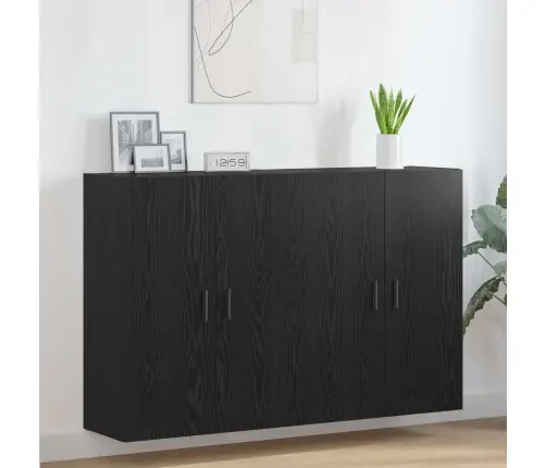 Skapji, 2 Gabali, Melnā Ozolkoka, 69,5X34X180 Cm, Inženierijas Koks Vidaxl