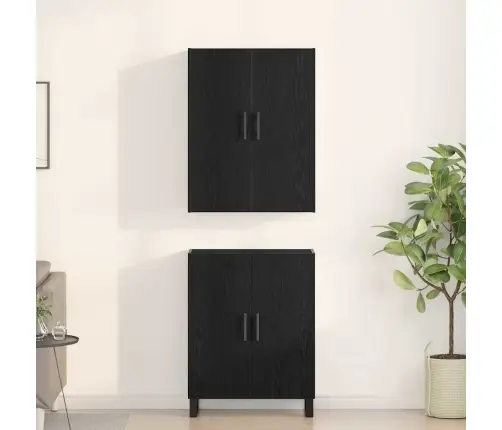 Kõrgushein 2 Pcs Must Tamm 69,5 X 34 X 180 Cm