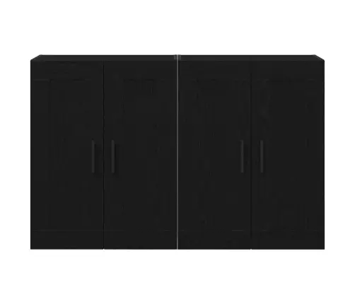 Sienas Skapji 2 Gab. Melns Ozolkoks Inženierijas Koks Vidaxl
