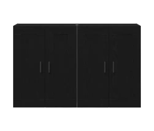 Sienā Montējamie Skapji 2 Gabali Melns Ozols Inženierijas Koks Vidaxl