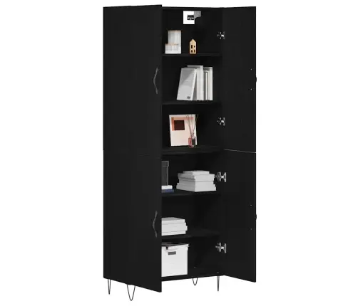 Augstais Skapītis Melna Ozola 69,5X34X180 Cm Inženierijas Koks Vidaxl