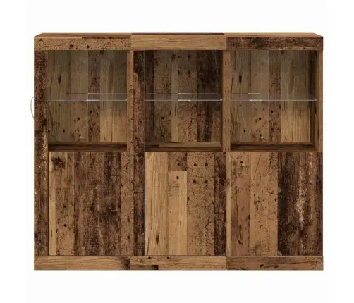 Led Kummuti 3 Pcs Vana Puit 123 X 37 X 100 Cm Tehispuit