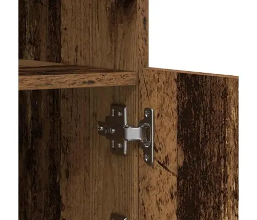Sideboard Ar Led Gaismām Vecs Koks 142.5X37X100 Cm Vidaxl