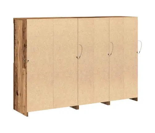 Sideboard Ar Led Gaismām Vecs Koks 142.5X37X100 Cm Vidaxl