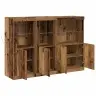 Sideboard Ar Led Gaismām Vecs Koks 142.5X37X100 Cm Vidaxl
