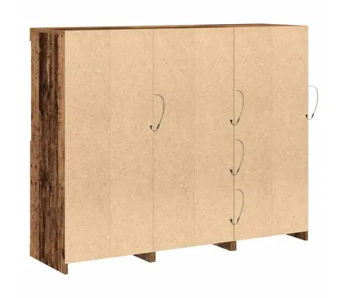 Bufete Ar Led Gaismām Vecā Koka 123X37X100 Cm Inženierijas Koks Vidaxl