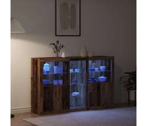 Pusdienu Galds Ar Led Gaismām Vecais Koks 162X37X100 Cm Inženierijas Koks Vidaxl