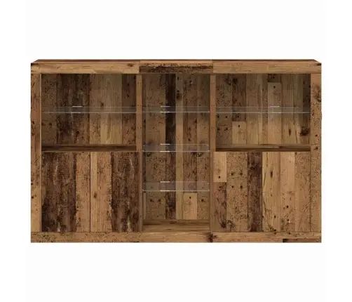 Pusdienu Galds Ar Led Gaismām Vecais Koks 162X37X100 Cm Inženierijas Koks Vidaxl