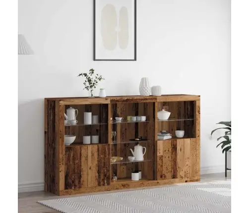 Sānplaukts Ar Led Gaismām Vecs Koks 181.5X37X100 Cm Inženierijas Koks Vidaxl