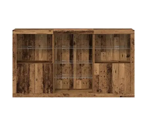 Sānplaukts Ar Led Gaismām Vecs Koks 181.5X37X100 Cm Inženierijas Koks Vidaxl