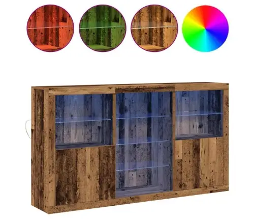 Sānplaukts Ar Led Gaismām Vecs Koks 181.5X37X100 Cm Inženierijas Koks Vidaxl