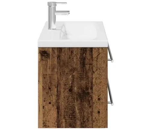 Vannas Istabas Izlietnes Skapītis Ar Iebūvētu Izlietni Vecā Koka Inženierijas Koks Vidaxl