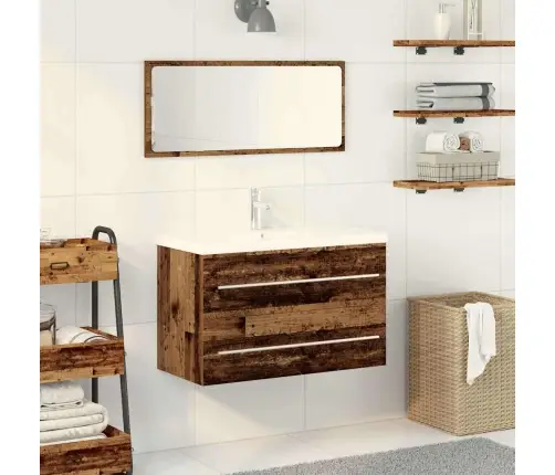 Vannas Istabas Izlietnes Skapītis Vecs Koks 80 X 38.5 X 48 Cm Vidaxl