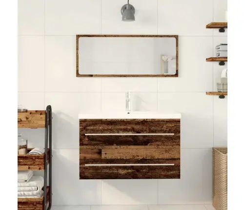 Vannas Istabas Izlietnes Skapītis Vecs Koks 80 X 38.5 X 48 Cm Vidaxl