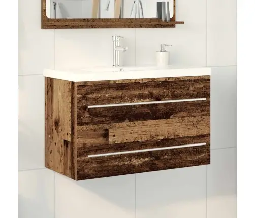 Izlietnes Skapītis Ar Izlietni Ar Atvilktni 2 Pcs Vecs Koks Vidaxl