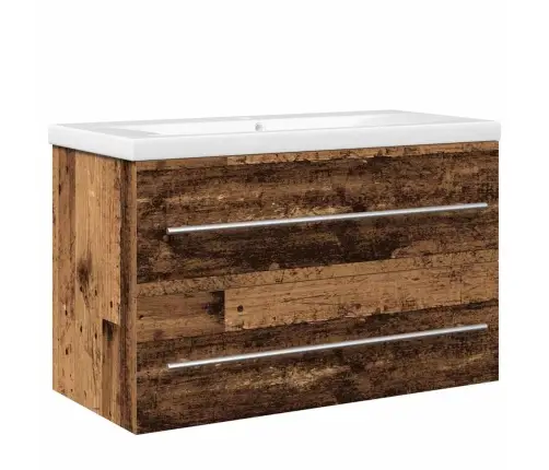 Izlietnes Skapītis Ar Izlietni Ar Atvilktni 2 Pcs Vecs Koks Vidaxl