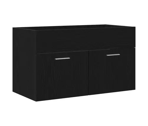 Izlietnes Skapītis Ar Uzglabāšanu Melns Ozols 80 X 38.5 X 46 Cm Vidaxl