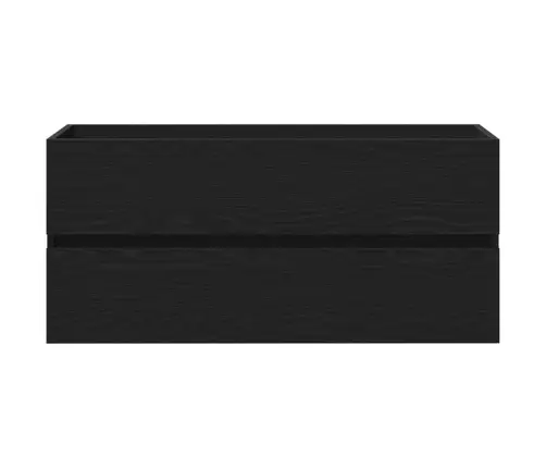 Izlietnes Skapītis Ar Iebūvētu Izlietni Melnā Ozolkoka Inženierijas Koks Vidaxl