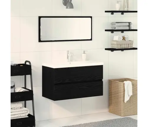 Vonios Kriauklės Spinta Juodas Ąžuolas 80 X 39 X 62 Cm