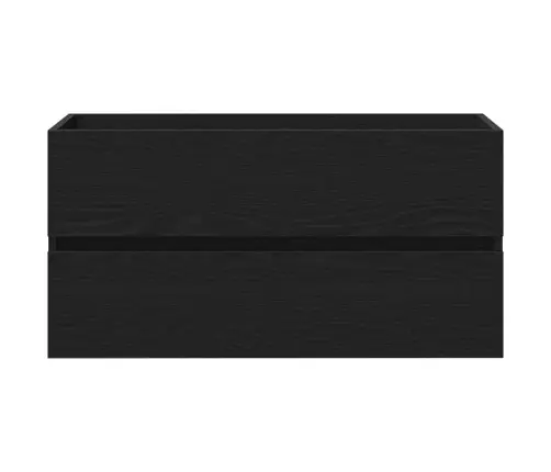 Kriauklės Spintelė Su Saugykla Juoda Ąžuolo 90 X 39 X 62 Cm