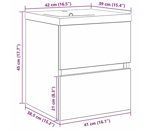 Vonios Kriauklės Spinta Juodas Ąžuolas 80 X 39 X 62 Cm