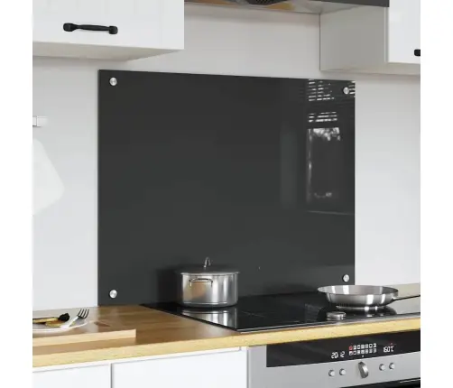 Virtuves Aizsargpanelis Tumši Pelēks - 80X60X0.6 Cm Rūdīts Stikls Vidaxl
