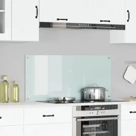 Virtuves Aizsargpanelis Balts 110 X 50 Cm Rūdīts Stikls Vidaxl