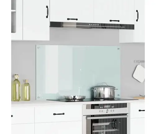 Virtuves Aizsargstikls Balts 110X60X0,6 Cm No Rūdīta Stikla Vidaxl
