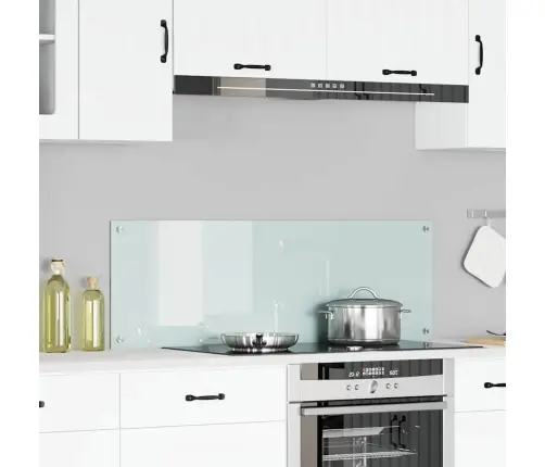 Virtuves Aizsargpanelis Balts 120 X 40 Cm Rūdīts Stikls Vidaxl