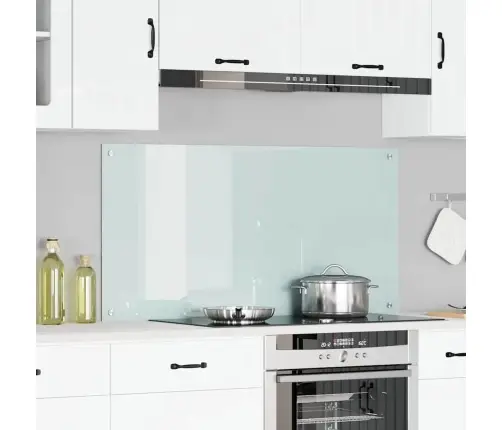 Virtuves Aizsargpanelis Balts 120 X 60 Cm Rūdīts Stikls Vidaxl