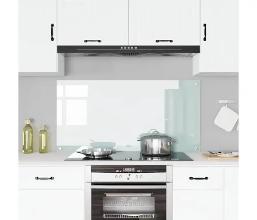 Virtuves Aizsargpanelis Balts 120 X 60 Cm Rūdīts Stikls Vidaxl