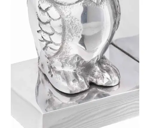 Grāmatu Turētāji 2 Gabali Sudrabs 7X9X11 Cm Alumīnija Pūce Vidaxl