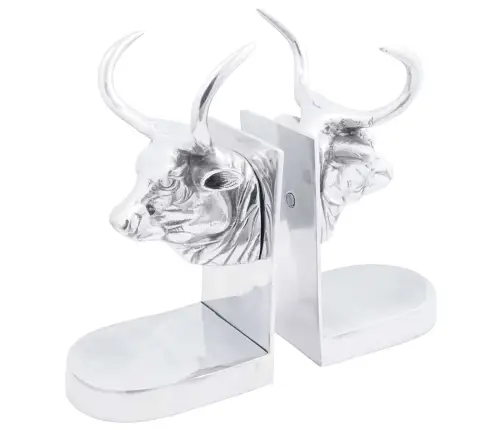 Grāmatu Turētāji 2 Gb Sudrabs 17X15X27 Cm Alumīnijs V Bullis Vidaxl