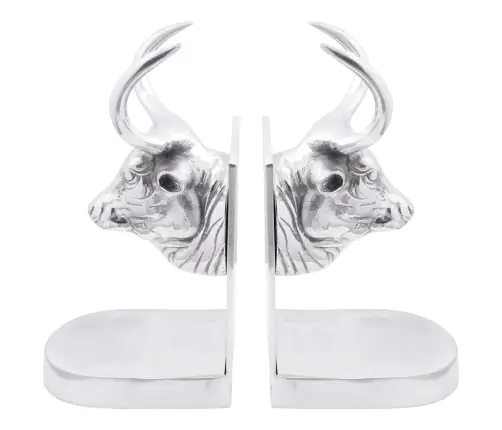 Grāmatu Turētāji 2 Gb Sudrabs 17X15X27 Cm Alumīnijs V Bullis Vidaxl