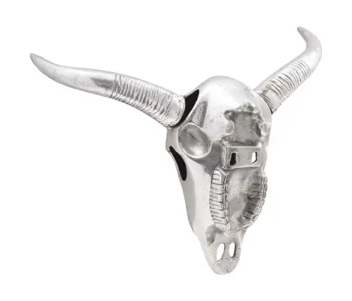 Bulių Kaukolė Sidabro 49 X 10 X 36 Cm Aliuminis