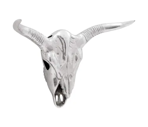 Bulių Kaukolė Sidabro 49 X 10 X 36 Cm Aliuminis