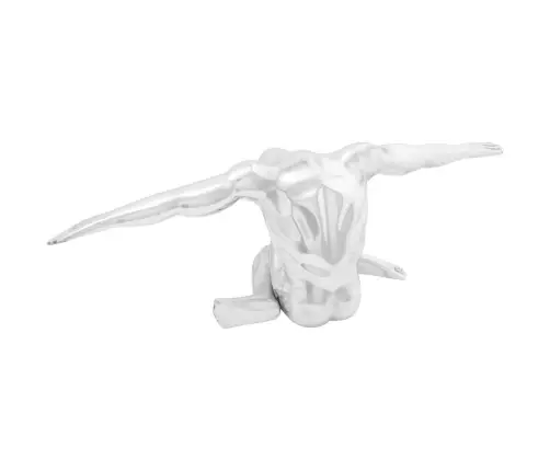 Skulptūra Sidabro 63 X 20 X 22 Cm Aliuminis