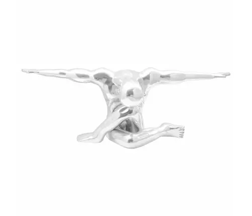 Skulptūra Sudrabs 91.5X32X33 Cm Alumīnija Domājošais Cilvēks Vidaxl