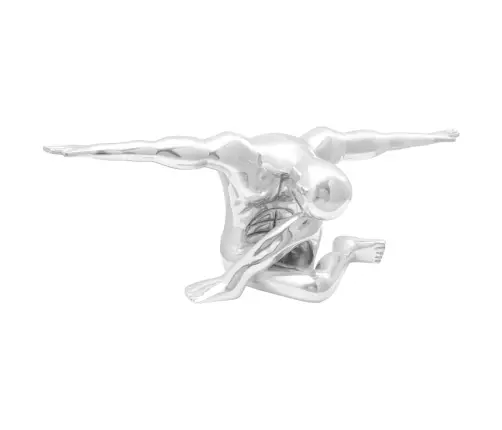 Skulptūra Sudrabs 91.5X32X33 Cm Alumīnija Domājošais Cilvēks Vidaxl