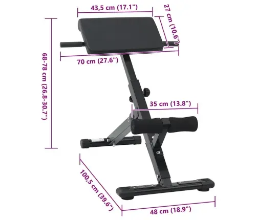 Hiperekstensijas Sols 120 Kg Salokāms Un Regulējams Tērauds Vidaxl