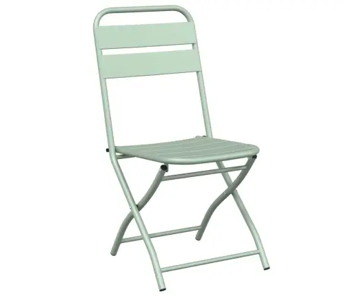 Saliekamie Dārza Krēsli 2 Gabali Gaiši Piparmētru 42X52X82 Cm Pulverkrāsots Tērauds Vidaxl