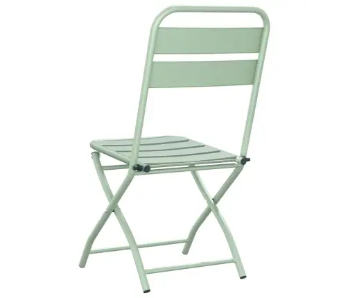 Saliekamie Dārza Krēsli 2 Gabali Gaiši Piparmētru 42X52X82 Cm Pulverkrāsots Tērauds Vidaxl