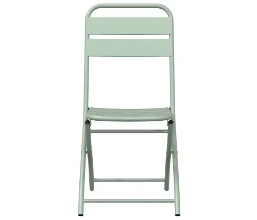 Saliekamie Dārza Krēsli 2 Gabali Gaiši Piparmētru 42X52X82 Cm Pulverkrāsots Tērauds Vidaxl