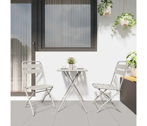 Saliekamie Dārza Krēsli 2 Gab Bēšs 42X52X82 Cm Pulverkrāsots Tērauds Vidaxl