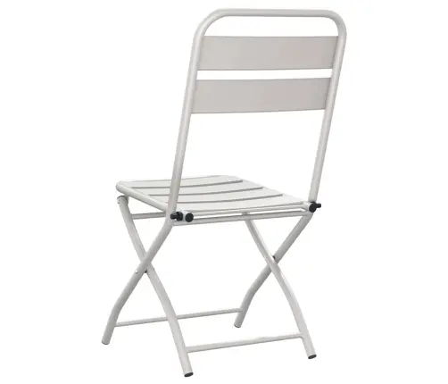 Saliekamie Dārza Krēsli 2 Gab Bēšs 42X52X82 Cm Pulverkrāsots Tērauds Vidaxl