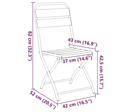 Sodo Sulankstoma Kėdė 2 Pcs Antracitas 55 X 56.5 X 91Cm Plienas