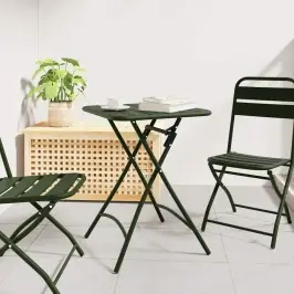 Dārza Galds Tumši Zaļa 55 X 55 X 73 Cm Pulverkrāsots Tērauds Vidaxl